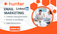 setup hunter io linkedln lead generation hunter io workflow hunter io automation