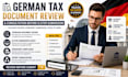 review german tax documents and consultation before elster submission