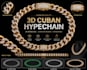 design 3d cuban hypechain, jewelry design, 3d modeling and rendering