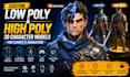 create low poly and high poly 3d character models for games