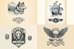design vintage retro logo with illustration
