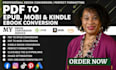 conversion PDF to epub, mobi,kindle ebook perfect formatting