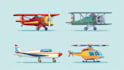 draw aircraft, airplane, helicopter into a vector cartoon