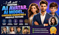 create custom ai avatar, ai model, cartoon