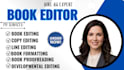 proofread copy and line edit romance novel fiction book editing for publishing