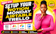 setup your notion monday airtable trello workspace dashboard automation