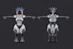 do custom furry protogen fursona avatar for vrchat vtuber with facial expression
