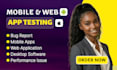 do QA testing, manual testing, software testing, and website testing