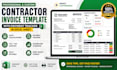 design contractor invoice template with payment tracker in excel sheet