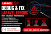 fix laravel bugs, errors, and database issues