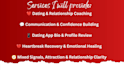 help single people as their dating coach and relationship coach