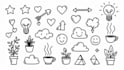 create hand drawn doodle art icons
