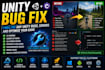 fix unity c sharp bugs, errors, and optimize your game