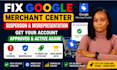 fix google merchant center suspension and misrepresentation