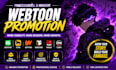 do organic webtoon, webcomic, manga, tapas and wattpad promotion