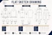 design clothing tech packs with flat sketch and specs for manufacturer