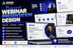 design a modern webinar presentation in powerpoint canva or google slides