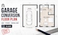 design garage conversion floor plan, adu studio layout for rental unit blueprint