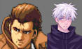 draw a pixel art portrait, pixel art background, illustration character design