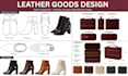 design leather backpack leather boots leather cosmetic case soft goods design