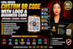 design custom qr code with logo, premium qr code and business card