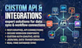 build custom API integrations, webhooks, and data sync workflow automation