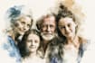 make watercolor family portrait