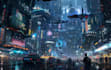 design cyberpunk futuristic city illustration