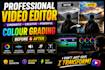 professional video editor with colour grading