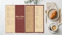 design a professional restaurant menu card