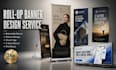 design retractable banner, pull up banner, roll up banner, signage design