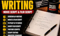 write anime and manga youtube video scripts