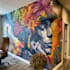 paint real graffiti art on the street wall