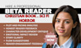 beta read christian book, beta reader sci fi beta reader be horror beta reader