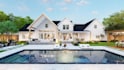 design backyard landscape with patio, deck and 3d rendering