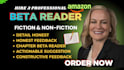 be your beta reader, alpha reader, novel critique, manuscript critique, writing
