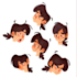 cute children book character expression sheet