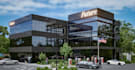 redesign exterior 3d architectural rendering, commercial space, office,elevation