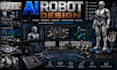 design custom ai robot and humanoid robot cad models