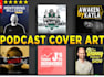 design premium podcast cover art, logo