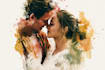 custom amazing watercolor couple portrait