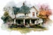 paint watercolor house portrait
