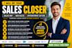 highticket sales closer b2b sales rep appointment setter cold calling telemarket