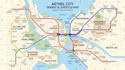 create a commute map, transit map, amenity map, lifestyle map, digital twin map