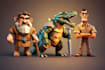 design low poly game character with rigging for unity and unreal engine games