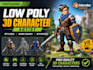 create a low poly 3d game character for mobile and VR games