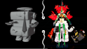 create a stylized 3d character model, texture, and rig