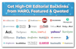 build high DR editorial backlinks with haro featured qwoted