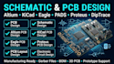 design schematic and pcb in altium, eagle,pads, kicad, proteus and diptrace