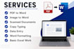 convert PDF to word, image to text